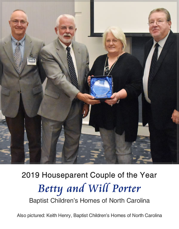 2019 CORE Houseparent Couple of the Year-Betty and Will Porter